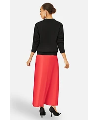 Yumi Women's 's Relaxed Fit Floral Sequin Sweater