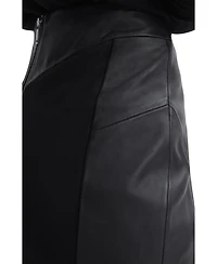 Reiss Women's Leather High Rise Midi Skirt