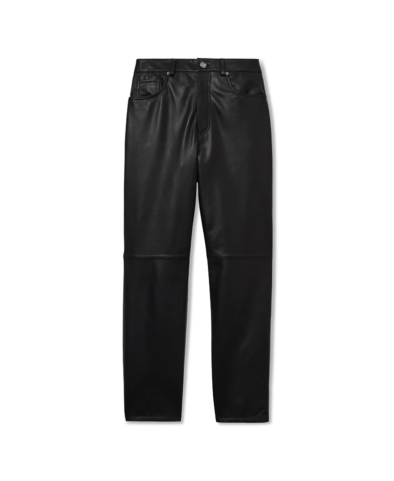 Reiss Women's Leather Slim-Leg Pants