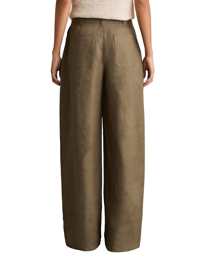 Reiss Women's Linen Wide-Leg Pants