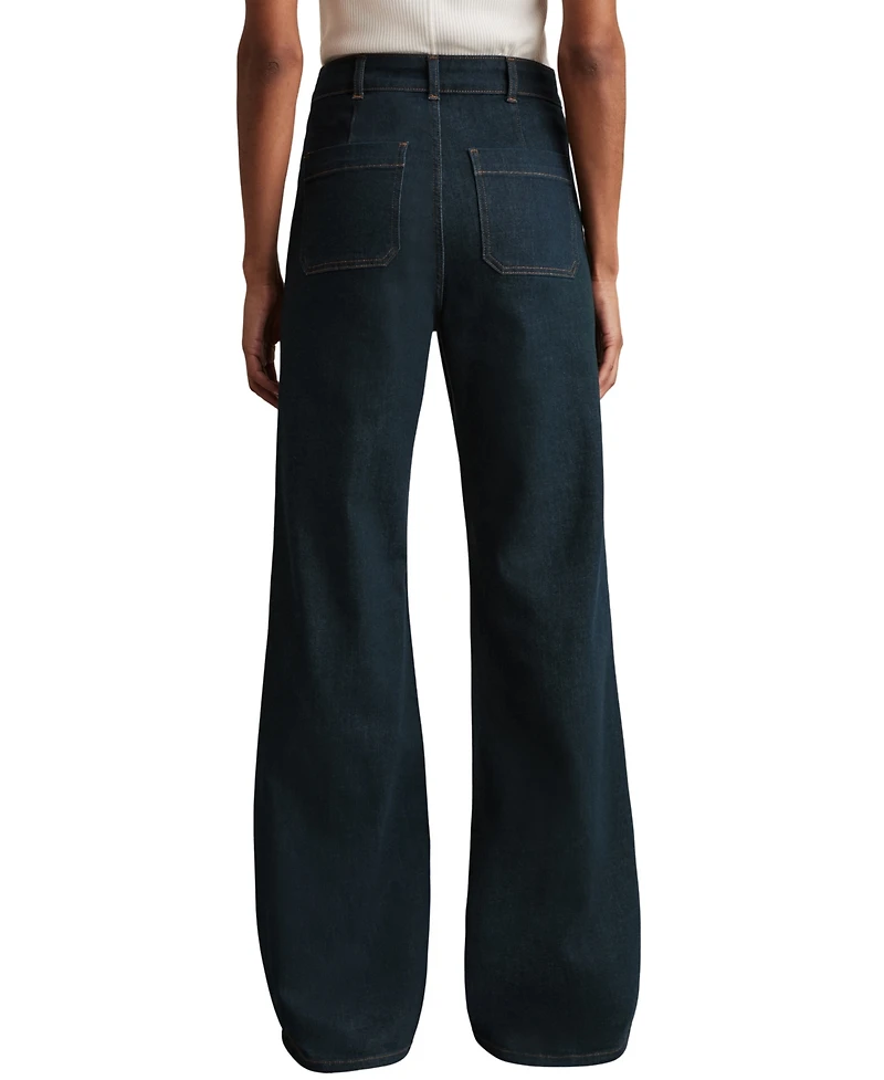 Reiss Women's Patch-Pocket Flared Jeans