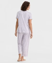 Charter Club Women's 2-Pc. Cotton Printed Cropped Pajamas Set, Created for Macy's