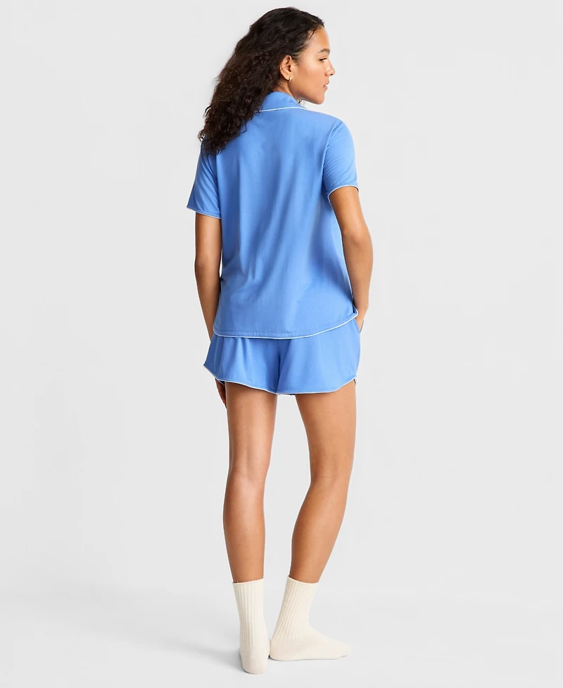 State of Day Women's Fluid Knit Notched-Collar Pajama Set Xs-3X, Exclusively at Macy's