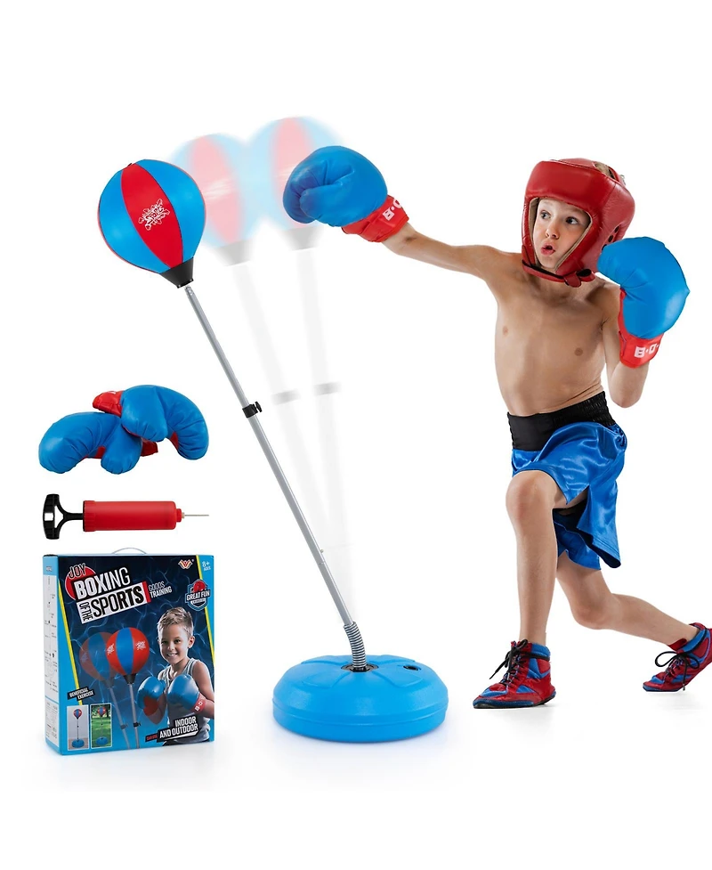Skonyon Adjustable Punching Bag with Stand and Boxing Gloves for Both Adults and Kids