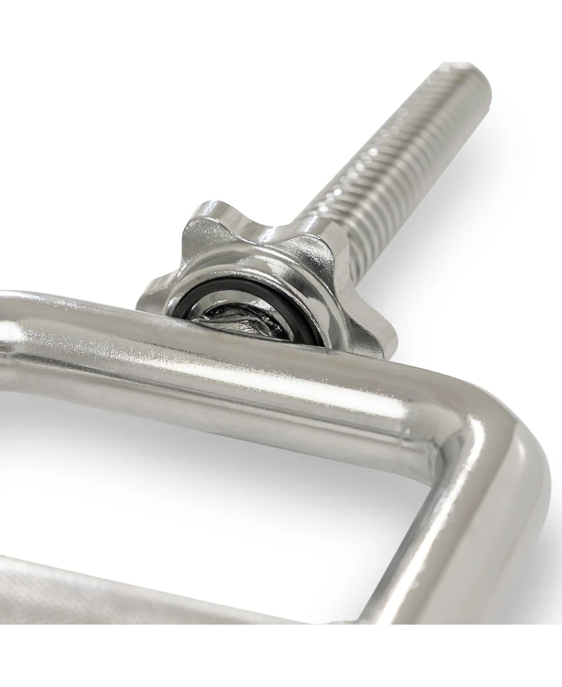 Sunny Health & Fitness 34” Threaded Chrome Tricep Bar with Star-Lock Collars