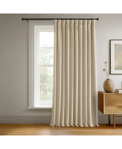Half Price Drapes Ivory Signature Extra Wide Velvet Blackout Curtain