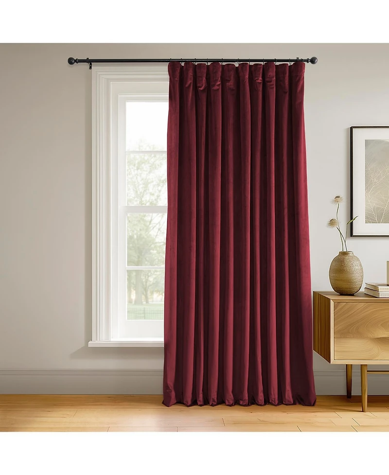 Half Price Drapes Burgundy Signature Extra Wide Velvet Blackout Curtain
