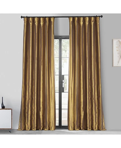Half Price Drapes Golden Spice Faux Silk Taffeta Blackout Curtain