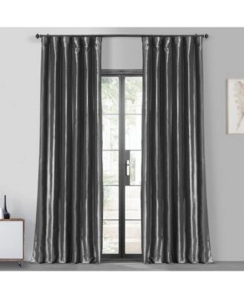 Half Price Drapes Faux Silk Taffeta Blackout Curtain