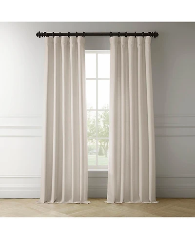 Half Price Drapes Parchment Cream Italian Faux Linen Room Darkening Curtain