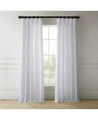 Half Price Drapes Dove White Italian Faux Linen Room Darkening Curtain