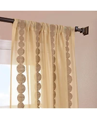 Half Price Drapes Cleopatra Gold Embroidered Striped Sheer Curtain