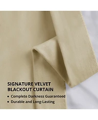 Half Price Drapes Neutral Ground Signature Extra Wide Velvet Blackout Curtain