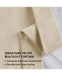 Half Price Drapes Ivory Signature Extra Wide Velvet Blackout Curtain