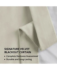 Half Price Drapes Warm Off White Signature Extra Wide Velvet Blackout Curtain