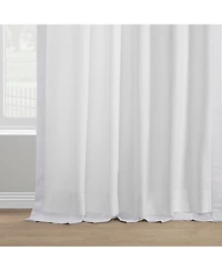 Half Price Drapes Dove White Italian Faux Linen Room Darkening Curtain
