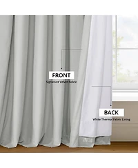 Half Price Drapes Reflection Grey Signature Velvet Blackout Curtain