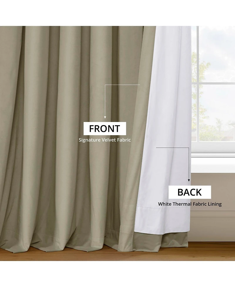 Half Price Drapes Cool Beige Signature Velvet Blackout Curtain