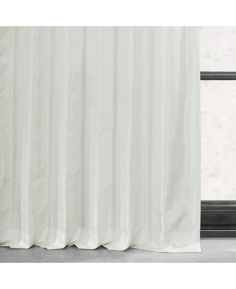 Half Price Drapes Eggshell Faux Silk Taffeta Blackout Curtain