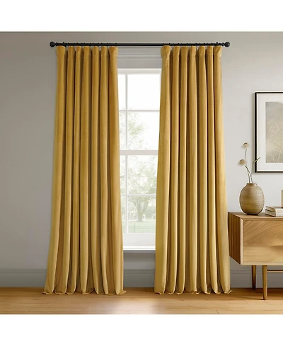 Half Price Drapes Fool's Gold Signature Velvet Blackout Curtain