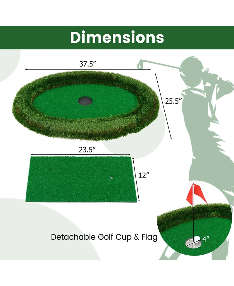 Skonyon Floating Golf Green Oval Floating Chipping for Pool