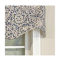 Rlf Home Stella Paisley Regal Valance Navy. 3" Rod Pocket 50"W x 17"L