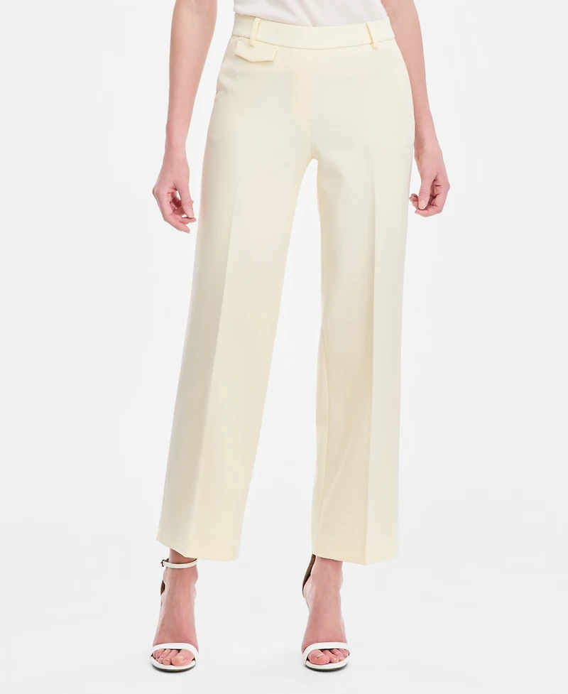 Anne Klein Women's Liberty Stretch High Rise Wide-Leg Pull-On Pants