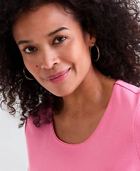 Style & Co Petite Cotton Scoop-Neck Short-Sleeve Top, Created for Macy's