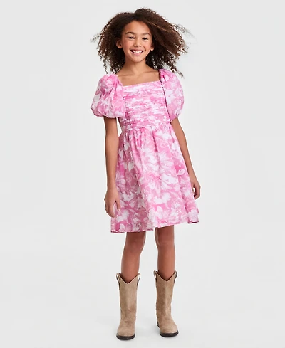 abercrombie kids Girls' Square Neck Puff Sleeve Dress