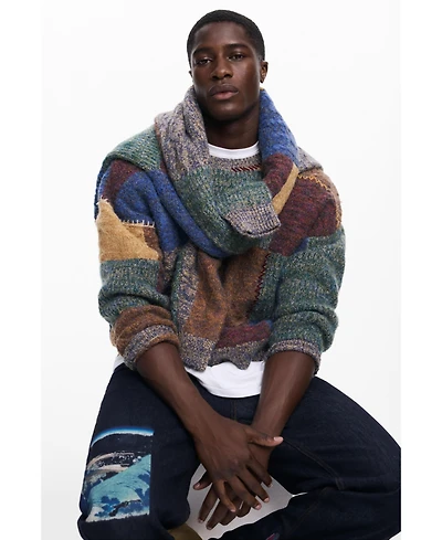 Desigual Men's Thick patchwork sweater
