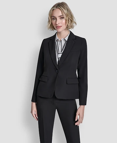 Dkny Petite Notch Collar 1-Button Jacket