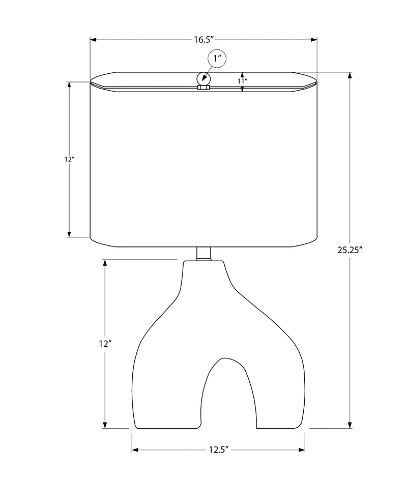Monarch Specialties Lighting 25" Ceramic Table Lamp