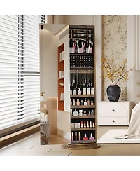 Vlsrka 360° Swivel Free-Standing Jewelry Armoire Cabinet with Mirror
