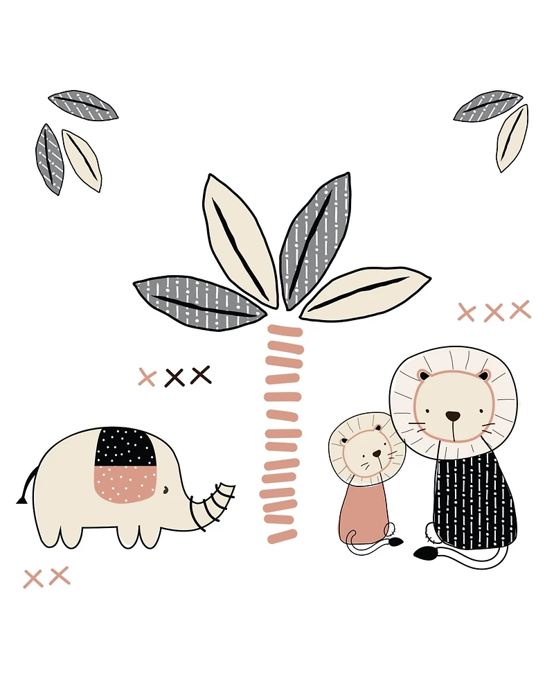 Lambs & Ivy Patchwork Jungle Animals 4-Piece Nursery Baby Crib Bedding Set