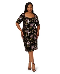 Adrianna Papell Plus Sweetheart Neck Sheath Dress