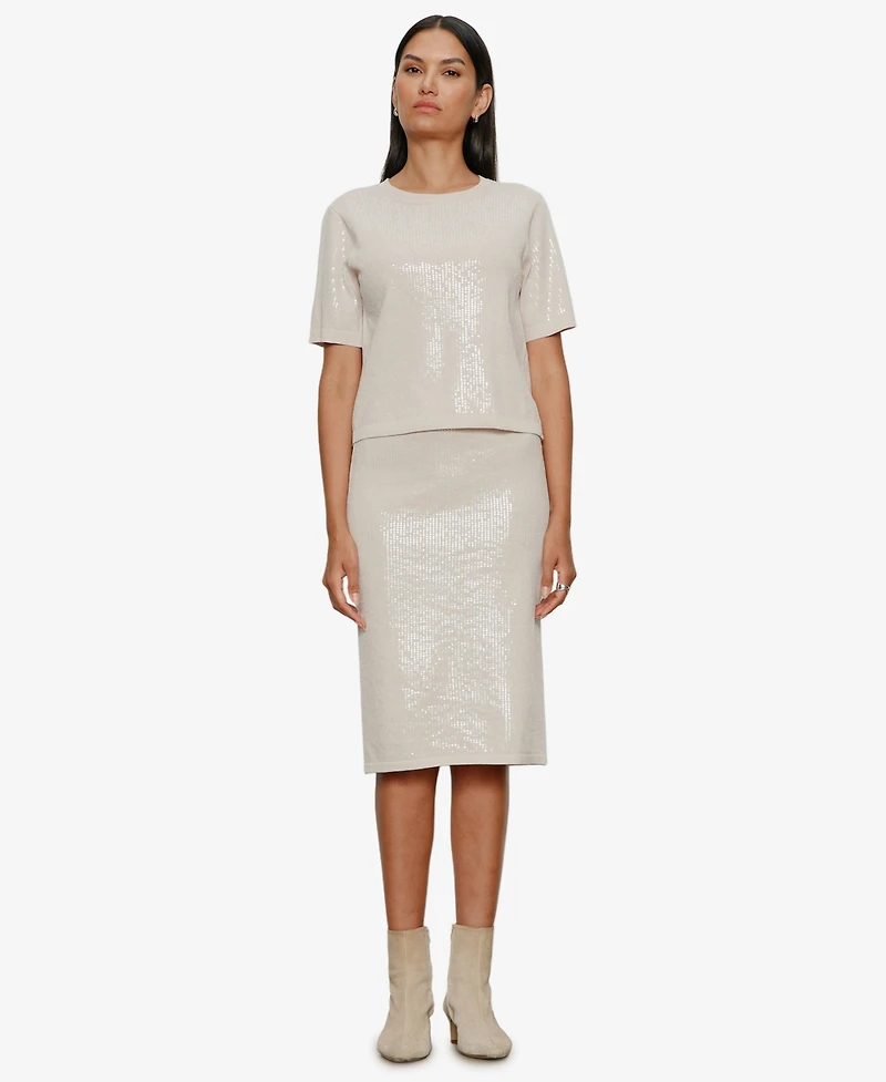 Sanctuary Women's Sparkle Sequin Pencil Skirt