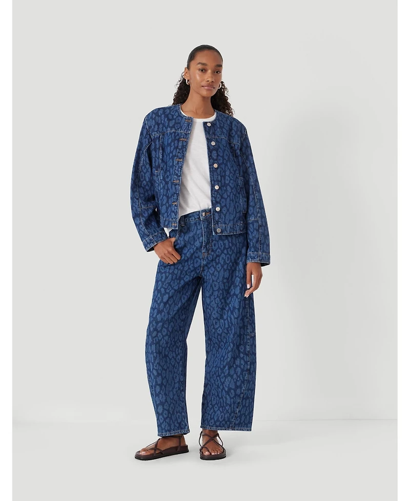 Hush Women's Velma Leopard Print Denim Jacket