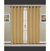 Rt Designers Collection Kennedy Grommet Curtain Panel 54" x Gold