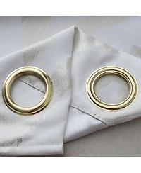 Rt Designer Collection Heathrow Halo Foil Blackout Luxurious Decorative Grommet Curtain Panel 54" x 90" White