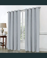 Rt Designer Collection Cassi Shimmer Jacquard Grommet Curtain Panel 54" x 90" Grey