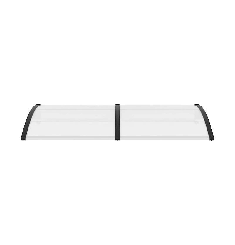 vidaXL Door Canopy Black and Transparent 78.7"x29.5" Pc