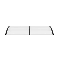 vidaXL Door Canopy Black and Transparent 78.7"x29.5" Pc