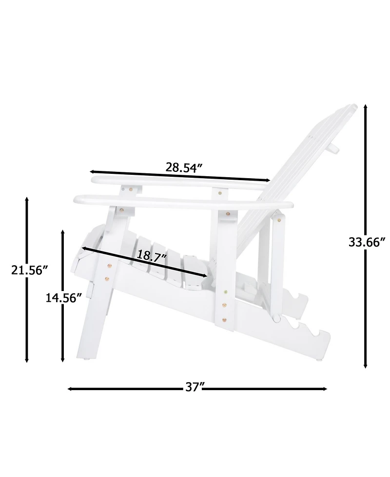 Streamdale Furniture Acacia Wood Folding Adirondack Chair - Rustic Design