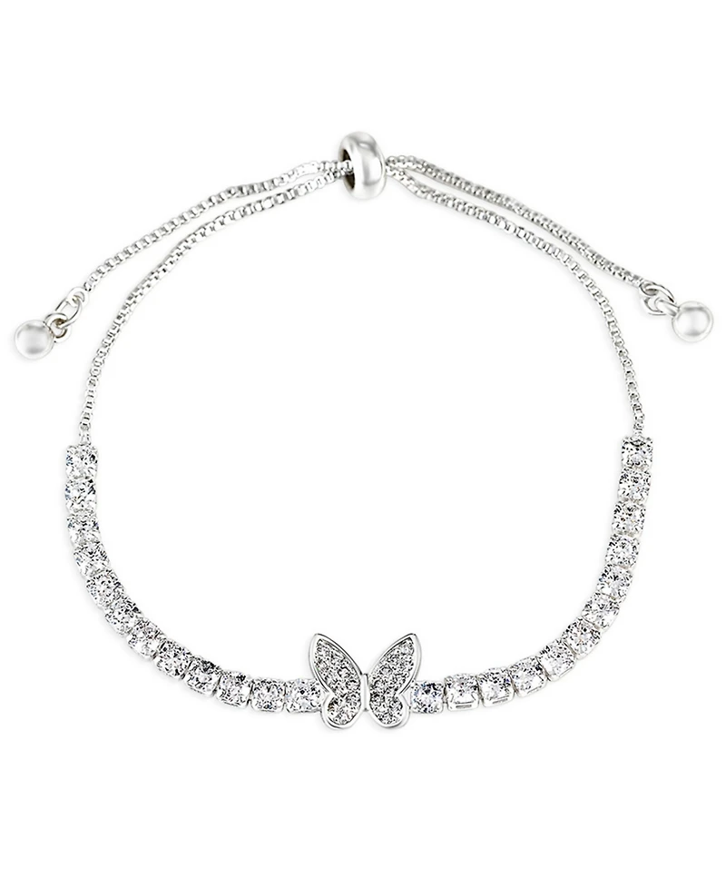 Giani Bernini Fine Silver Plated Cubic Zirconia Butterfly Bracelet and Stud Earrings Set