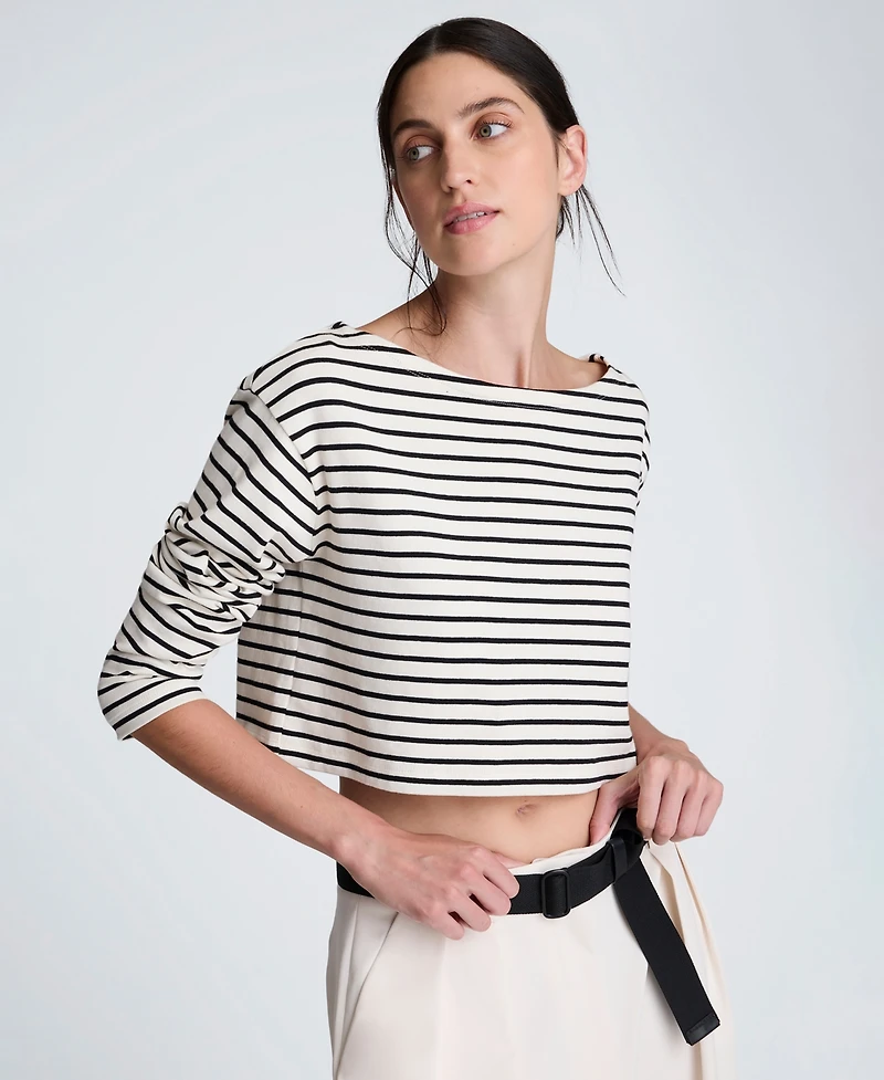 Kenneth Cole Women's Striped Cropped Top