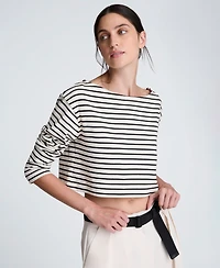 Kenneth Cole Women's Striped Cropped Top