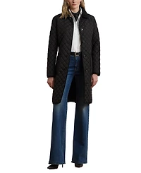 Lauren Ralph Women's Quilted Design Buttoned Coat