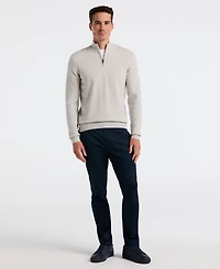 Perry Ellis Men's Long-Sleeve Ottoman Quarter-Zip Sweater