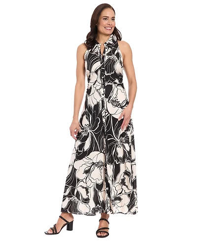 London Times Petite Sleeveless Tiered Maxi Dress