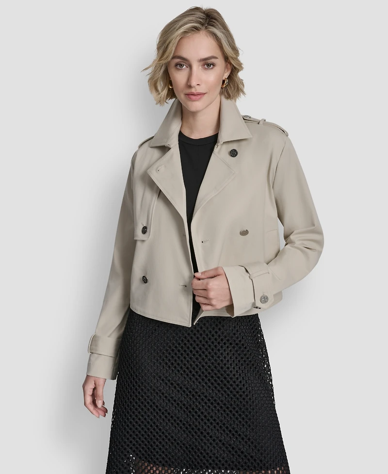 Dkny Women's Long-Sleeve Cropped Trench Coat